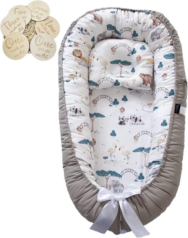 AVSIL® Baby Nest and Pillow Set, Infant Baby Lounger