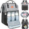 KeaBabies Nappy Changing Bag - Baby Diaper Bag Backpack with Changing Pad, Large Nappy Bag Backpack, Multi-functional Waterproof Baby Bag for Mom and Dad, Stylish Travel Baby Backpack (Classic Gray)