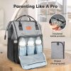 KeaBabies Nappy Changing Bag - Baby Diaper Bag Backpack with Changing Pad, Large Nappy Bag Backpack, Multi-functional Waterproof Baby Bag for Mom and Dad, Stylish Travel Baby Backpack (Classic Gray) - Image 4