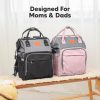 KeaBabies Nappy Changing Bag - Baby Diaper Bag Backpack with Changing Pad, Large Nappy Bag Backpack, Multi-functional Waterproof Baby Bag for Mom and Dad, Stylish Travel Baby Backpack (Classic Gray) - Image 8
