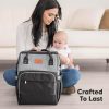 KeaBabies Nappy Changing Bag - Baby Diaper Bag Backpack with Changing Pad, Large Nappy Bag Backpack, Multi-functional Waterproof Baby Bag for Mom and Dad, Stylish Travel Baby Backpack (Classic Gray) - Image 9
