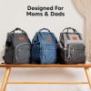KeaBabies Nappy Changing Bag - Baby Diaper Bag Backpack with Changing Pad, Large Nappy Bag Backpack, Multi-functional Waterproof Baby Bag for Mom and Dad, Stylish Travel Baby Backpack (Classic Gray) - Image 17