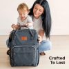 KeaBabies Nappy Changing Bag - Baby Diaper Bag Backpack with Changing Pad, Large Nappy Bag Backpack, Multi-functional Waterproof Baby Bag for Mom and Dad, Stylish Travel Baby Backpack (Classic Gray) - Image 18