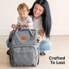 KeaBabies Nappy Changing Bag - Baby Diaper Bag Backpack with Changing Pad, Large Nappy Bag Backpack, Multi-functional Waterproof Baby Bag for Mom and Dad, Stylish Travel Baby Backpack (Classic Gray) - Image 45