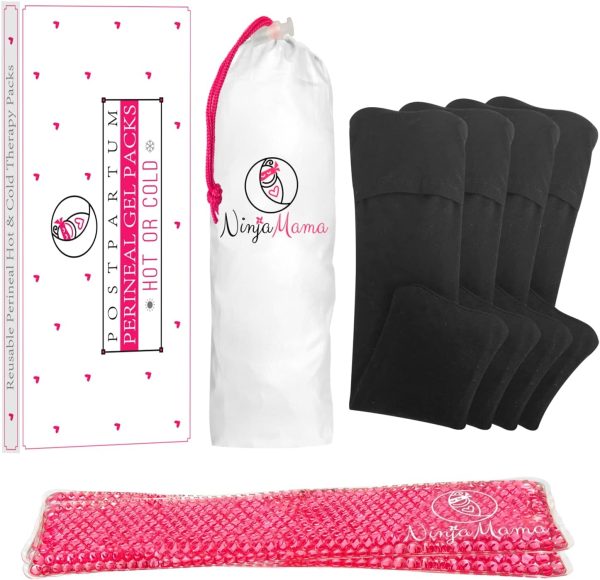 Ninja Mama Perineal Ice and Heat Therapy Packs for Postpartum Soothing Relief for Postpartum Hemorrhoid Pain Childbirth Recovery Care - Labour and Delivery Essentials - Reusable - Hot or Cold - Pack of 2 with 4 Washable Sleeves. - Image 7