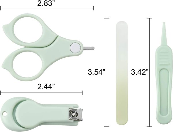 PandaEar Baby Nail Manicure Pedicure Grooming Care Kit (4 Pack)| Clippers Scissors File Tweezers | Newborn Infant Toddler Kids (Blue)|1 Months Plus - Image 2